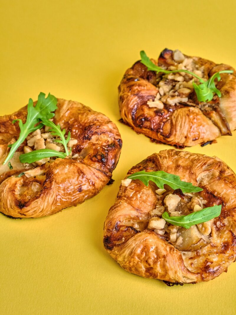 OPEN CROISSANT WITH GOAT CHEESE
